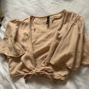 Bowfront pink blouse - Zara